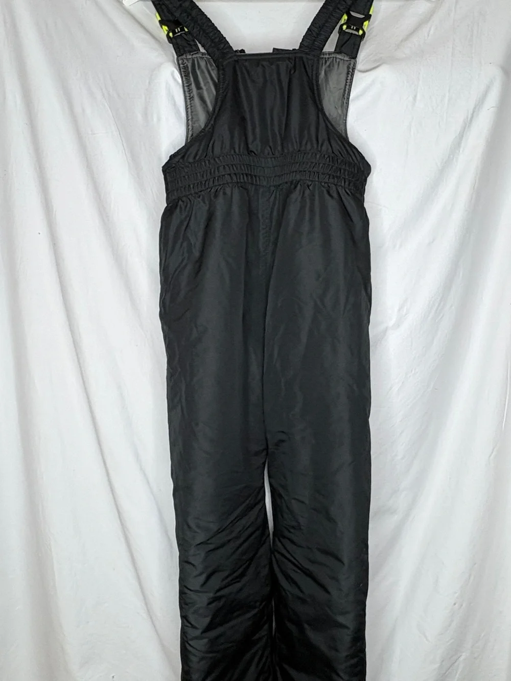 Champion Kids Snow Pants Bib Overalls Black Neon Yellow Size S 6/7
